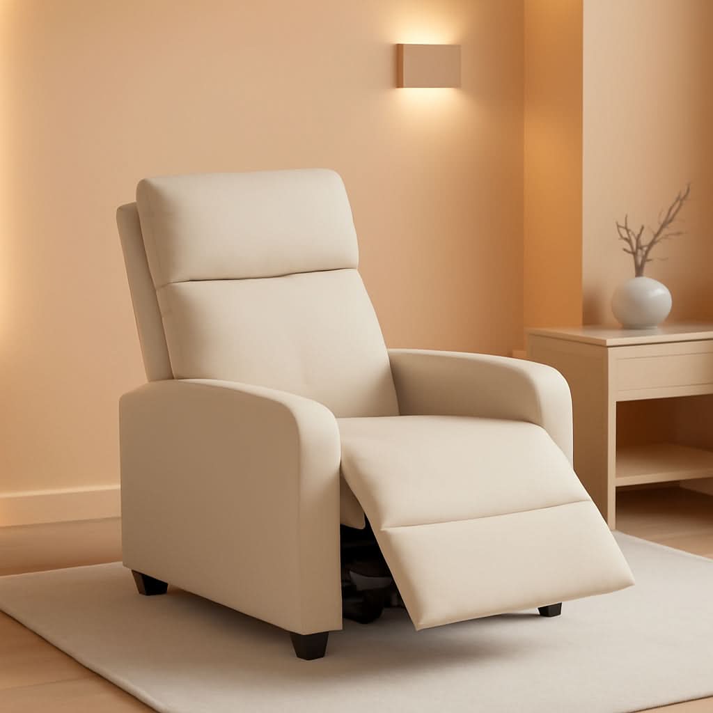Beige Recliner Chair For Living Room Home Theater Seating